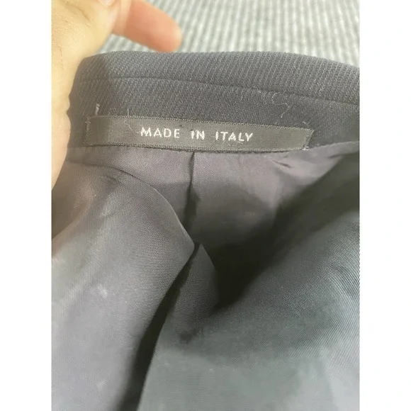 Armani Collezioni Suit Jacket 40 R Black Solid Designer Premium Luxury Italy